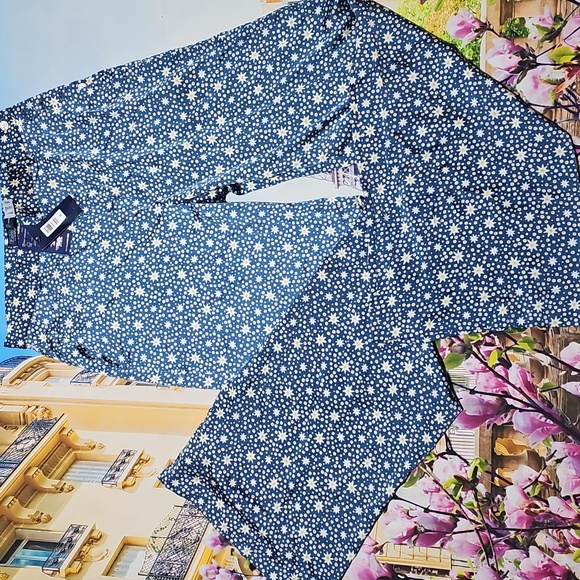 Polo Ralph Lauren Starburst-Motif Satin Wide-Leg Graphic Print Pants Size 6 New - Picture 3 of 12